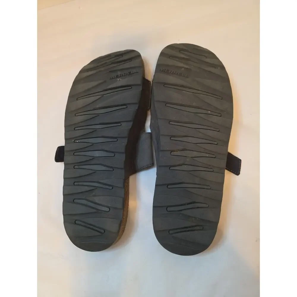 Merrell Mens Size 14 Granite Nubuck Leather Sandals Slides